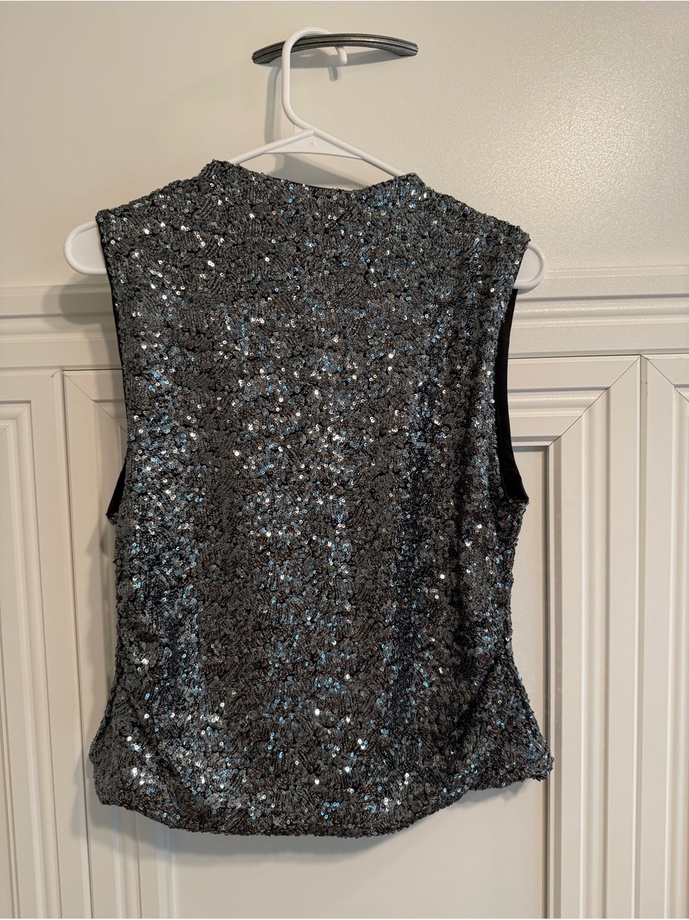 H&M Black Sequined Sleeveless Top